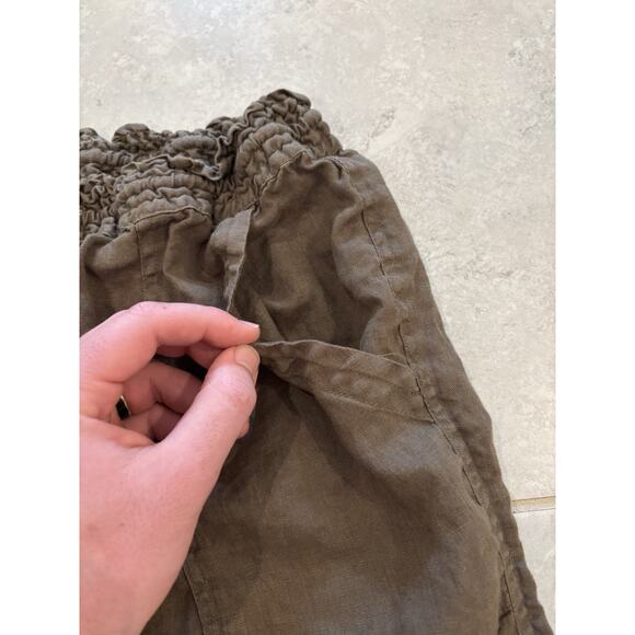 Johnny Was Biya Womens Linen Embroidered Drawstring Pants Size XS Green - Picture 6 of 12